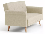 Home Evie Fabric 2 Seater Sofa Natural | Modern Living Room Seating Furniture