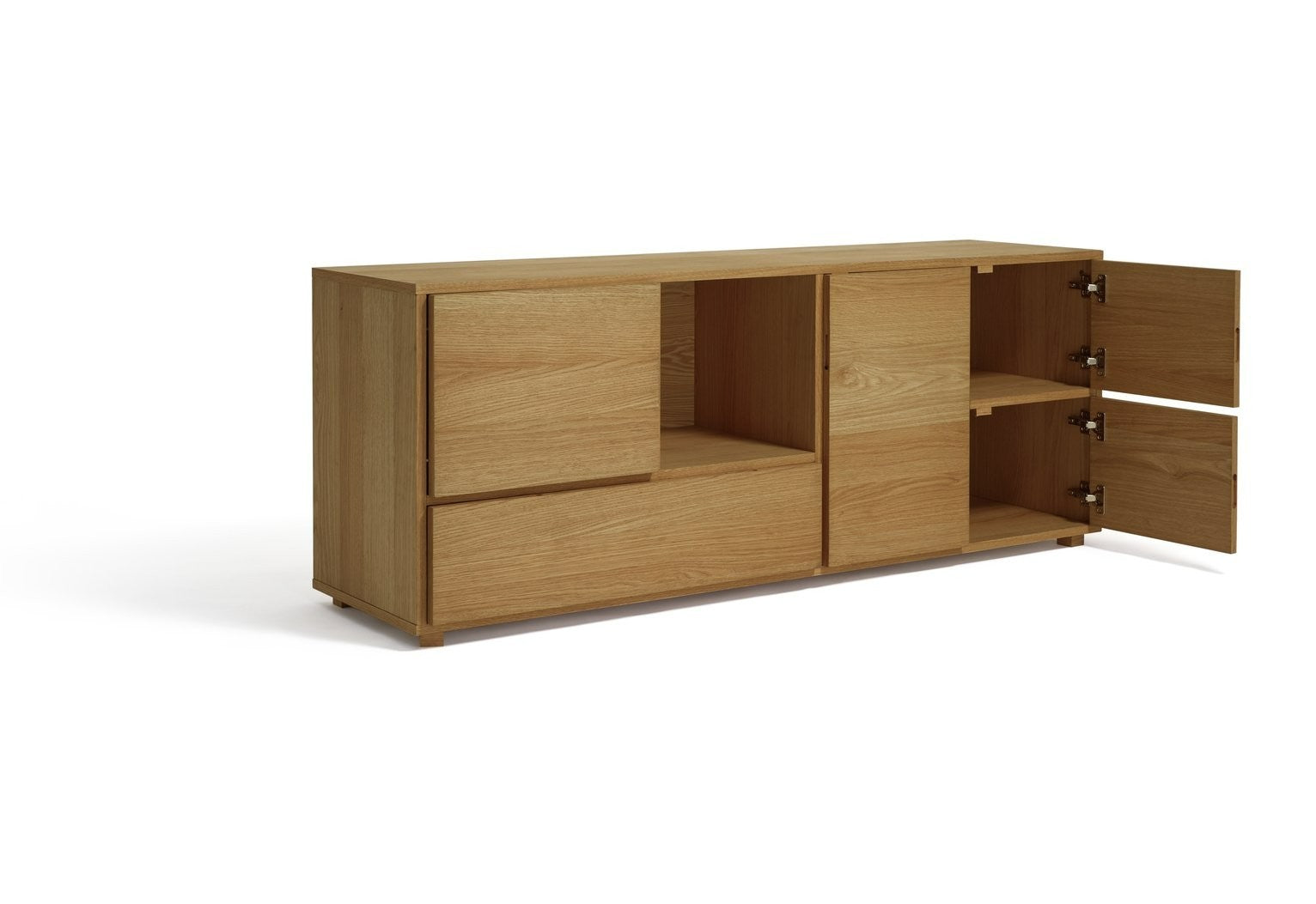 Block 1 Drawer Oak Sideboard - Natural | Block Collection Wooden Cabinet