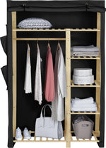 Covered Double Wardrobe - Black