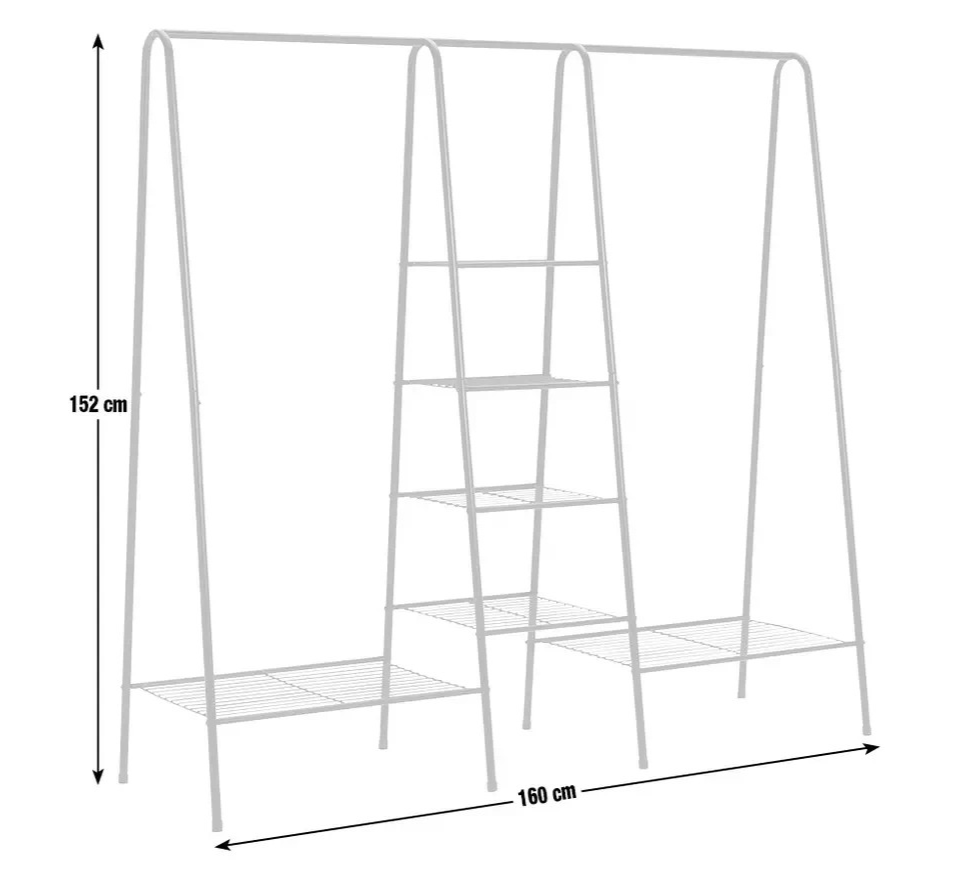 Kevin Triple Clothes Rail Black | Heavy Duty Garment Hanging Rail Clothes Storag