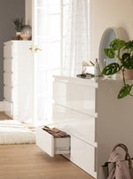 Home Jenson 6 Drawer Chest - Matte White | Minimalist design storage cabinet