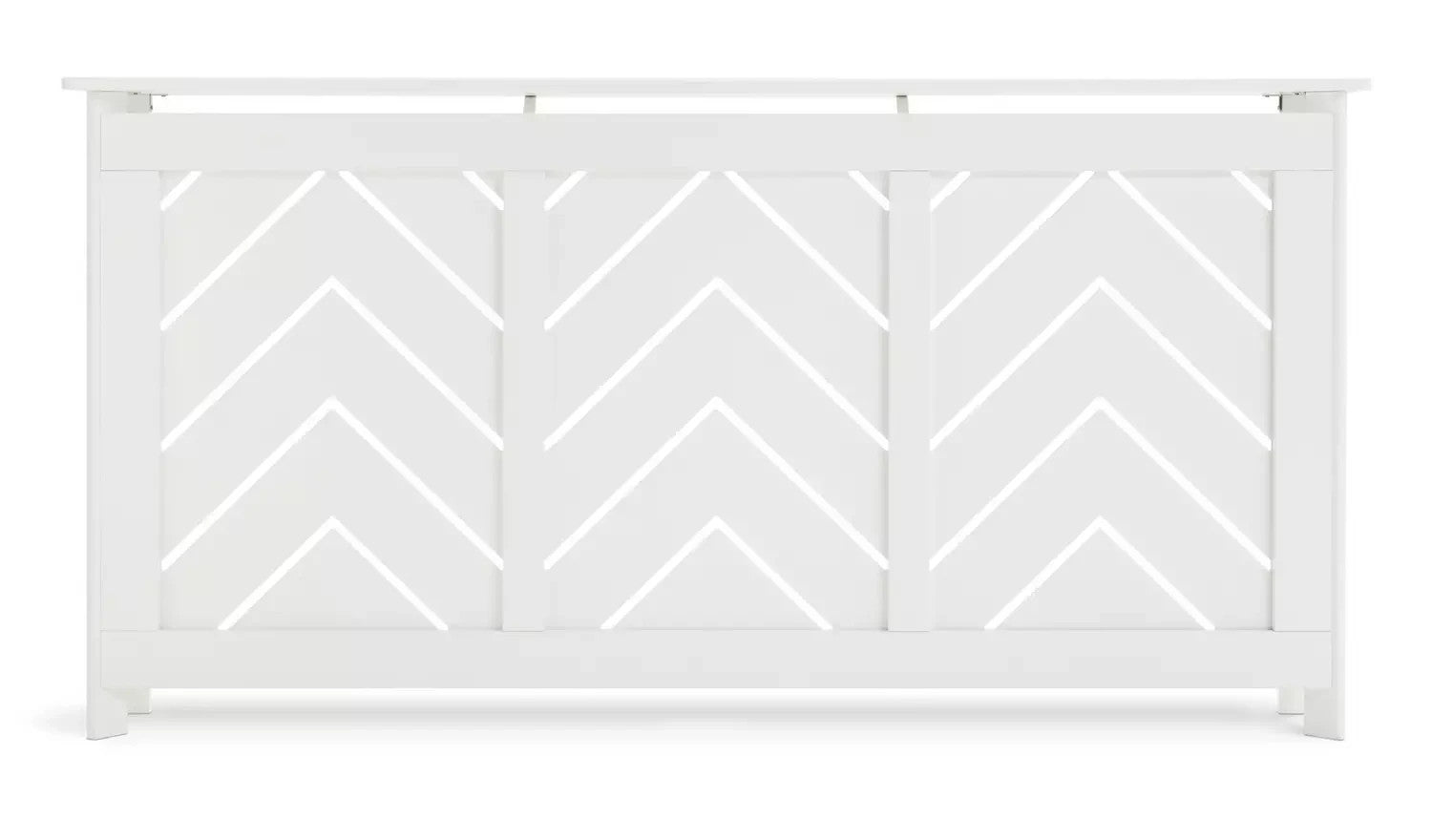 Chevron Large Radiator Cover White | Modern Decorative Cover