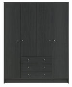 Home Malibu 4 Door 3 Drawer Wardrobe - Black Oak Eff | Combination wardrobe