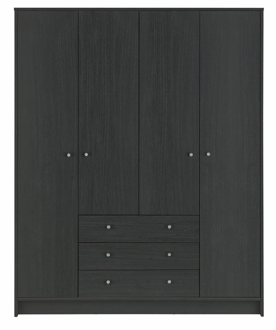Home Malibu 4 Door 3 Drawer Wardrobe - Black Oak Eff | Combination wardrobe