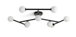 Alonso 9 Light Flush to Ceiling Light -Black & White