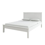 Brooklyn Double Wooden Bed Frame - White | Minimalist white bed