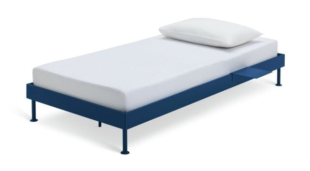 Maddox Single Metal Bed Frame with Bedside Blue | Children's Bedroom Furniture