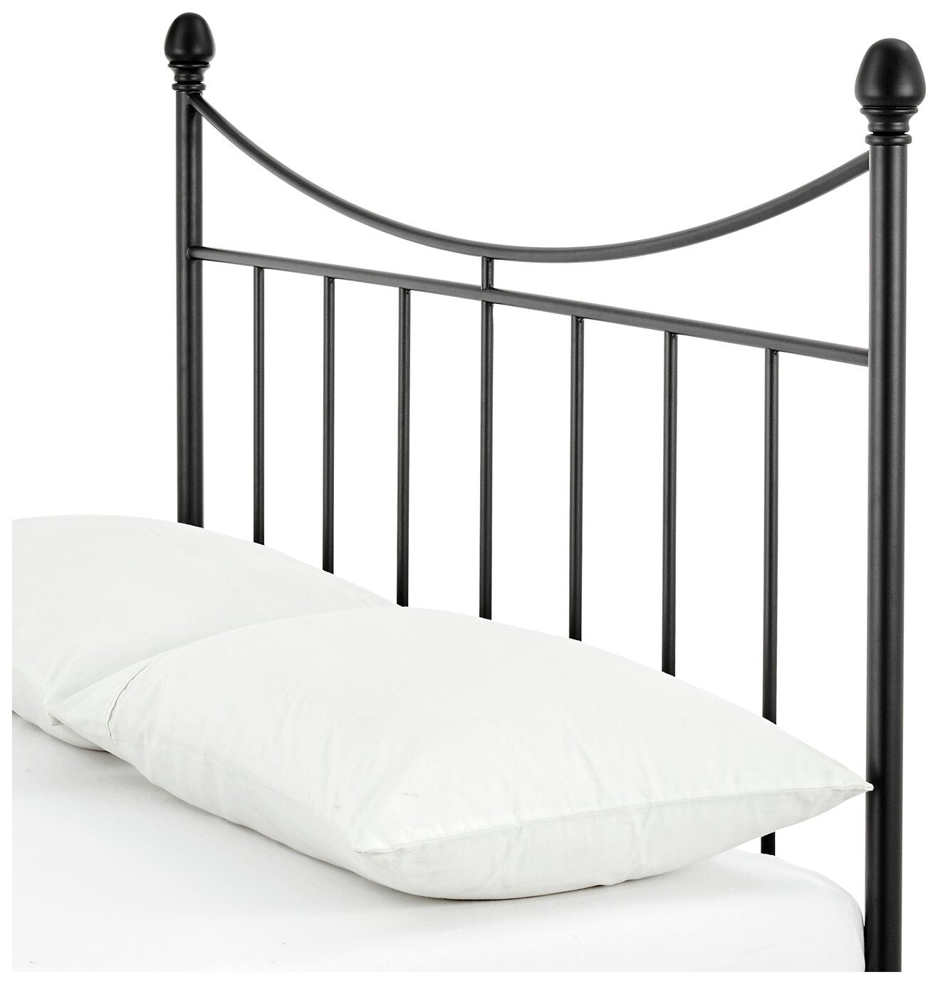 Clara Kingsize Metal Bed Frame Black | Traditional Metal Bed with Sprung Slats