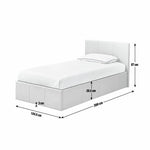 Home Lavendon Single End Open Ottoman Bed Frame - Grey | Gas lift bed