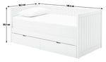 Axel Trundle Day Bed with 1 Drawer - White | Space-saving day bed