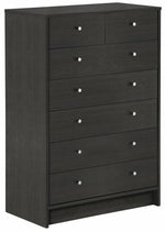 Malibu Modern 7 Drawer Chest Of Drawers Storage Cabinet - Black Oak Effect