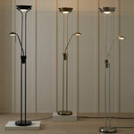 Father & Child Uplighter Floor Lamp Black | Adjustable Reading Light Modern Home