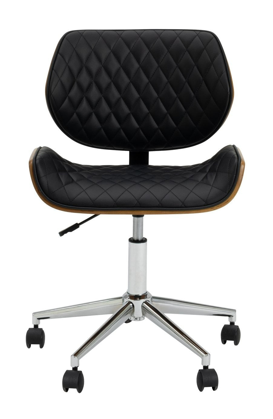 Habitat Sorel Faux Leather Office Chair - Black & Brown | PU leather chair