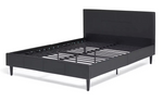 Skylar Modern Double Bed Frame Metal Slats For Bedroom 4FT6 With Mattress- Black