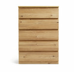Home Jenson 5 Drawer Chest - New Oak Effect | Wooden storage chest with 5 drawer