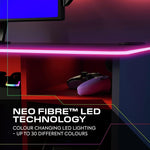 X Rocker Carbon-Tek Adapt LED Gaming Desk - Grey | Ergonomic Workspace Setup RGB