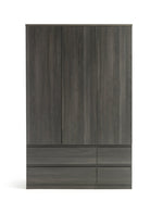Home Jenson 3 Door 4 Drawer Wardrobe - Black | Organized Living Space