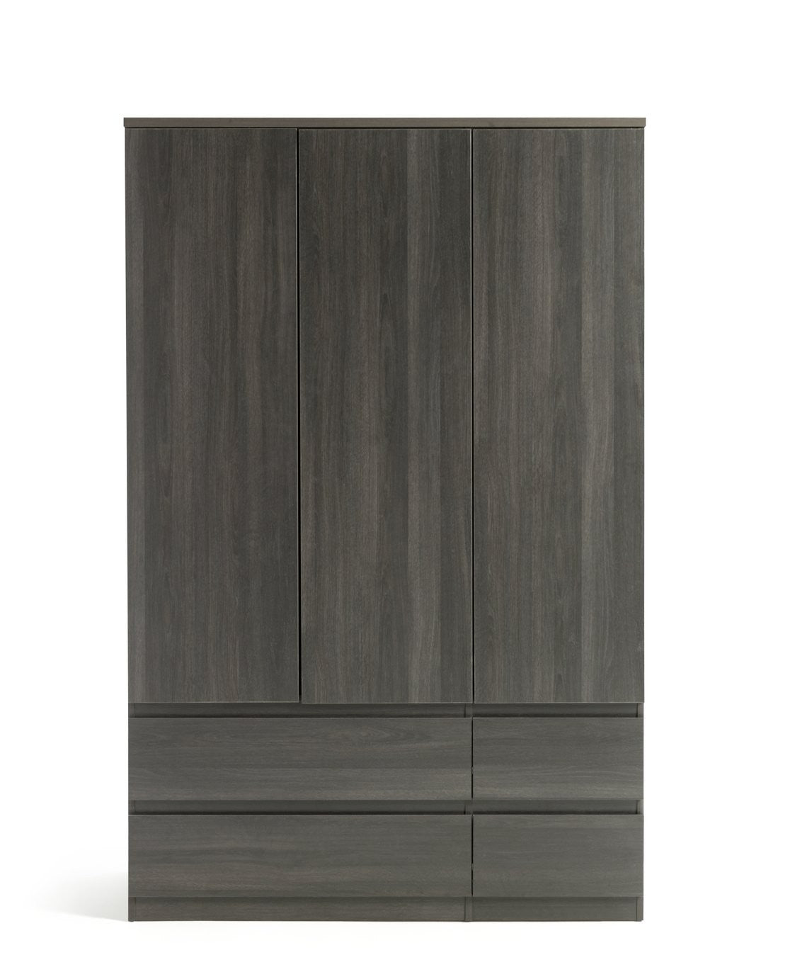 Home Jenson 3 Door 4 Drawer Wardrobe - Black | Organized Living Space