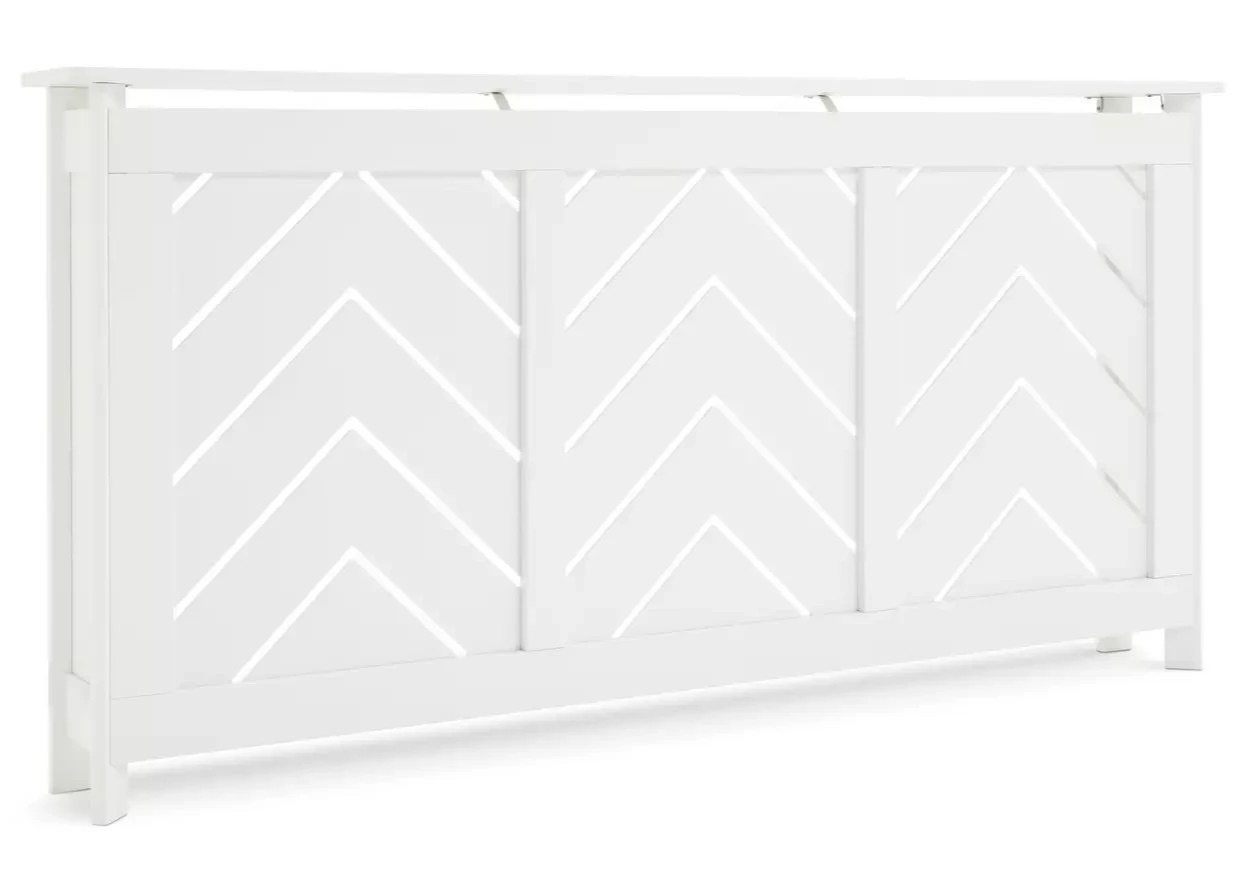 Chevron Large Radiator Cover White | Modern Decorative Cover