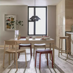 Habitat Nina Solid Birch Bar Stool - Natural | Modern Kitchen Breakfast Chair