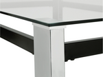 Home Fitz Glass Dining Table & 4 Black Chairs | Modern Kitchen Furniture Set