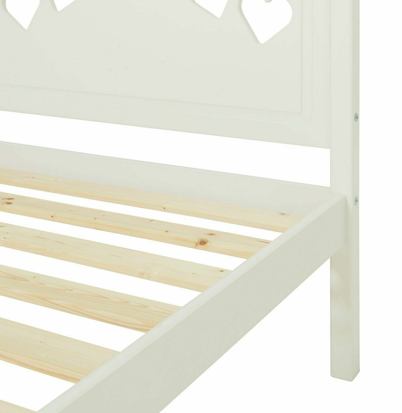 Mia Single Bed Frame - White With Memory Foam Mattress