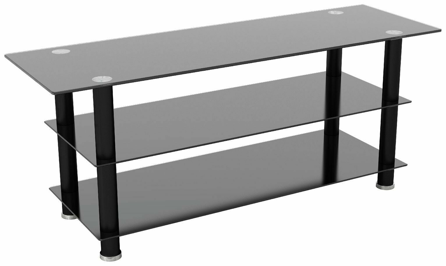AVF Column Mount Up to 65 Inch TV Stand - Black | Modern TV Stand with Storage