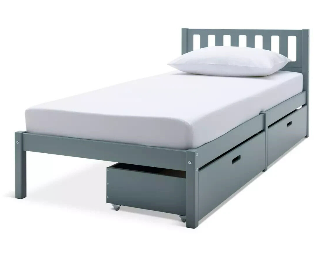 Ronnie Single Bed Frame and Drawer - Duck Egg Blue (B Grade 1035.)
