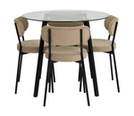 Home Fyra Black Dining Table & 4 Black Chairs