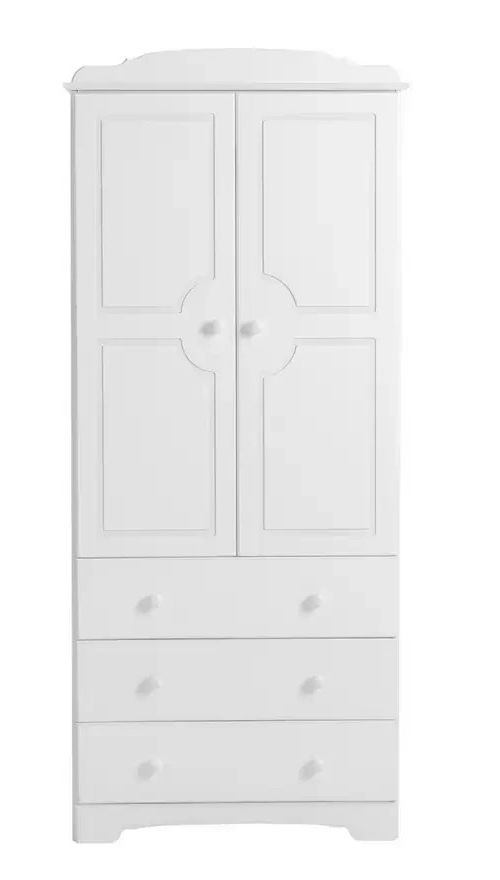 Nordic 2 Door 3 Drawer Wardrobe - White (B Grade)