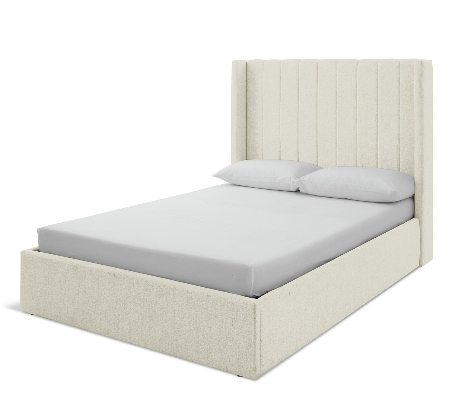 Kempley Double End Lift Ottoman Bed - Cream | Space Saving Sleep Solution