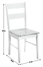 Chicago Pair of Solid Wood Dining Chair- Oak & Cream