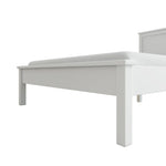 Brooklyn Double Wooden Bed Frame - White | Minimalist white bed