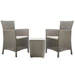 Keter Iowa 2 Seater Rattan Effect Garden Bistro Set Cream | Outdoor Patio Set