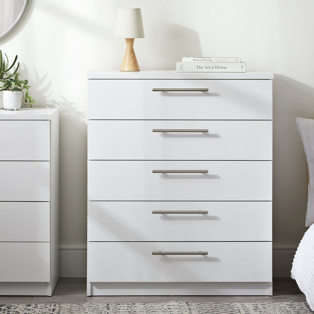 Home Brisbane 5 Drawer Chest White (B GRADE 1034)
