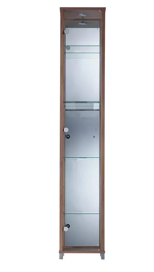 Home 1 Glass Door Display Cabinet Light Oak | Living Room Storage Cabinet Furnit
