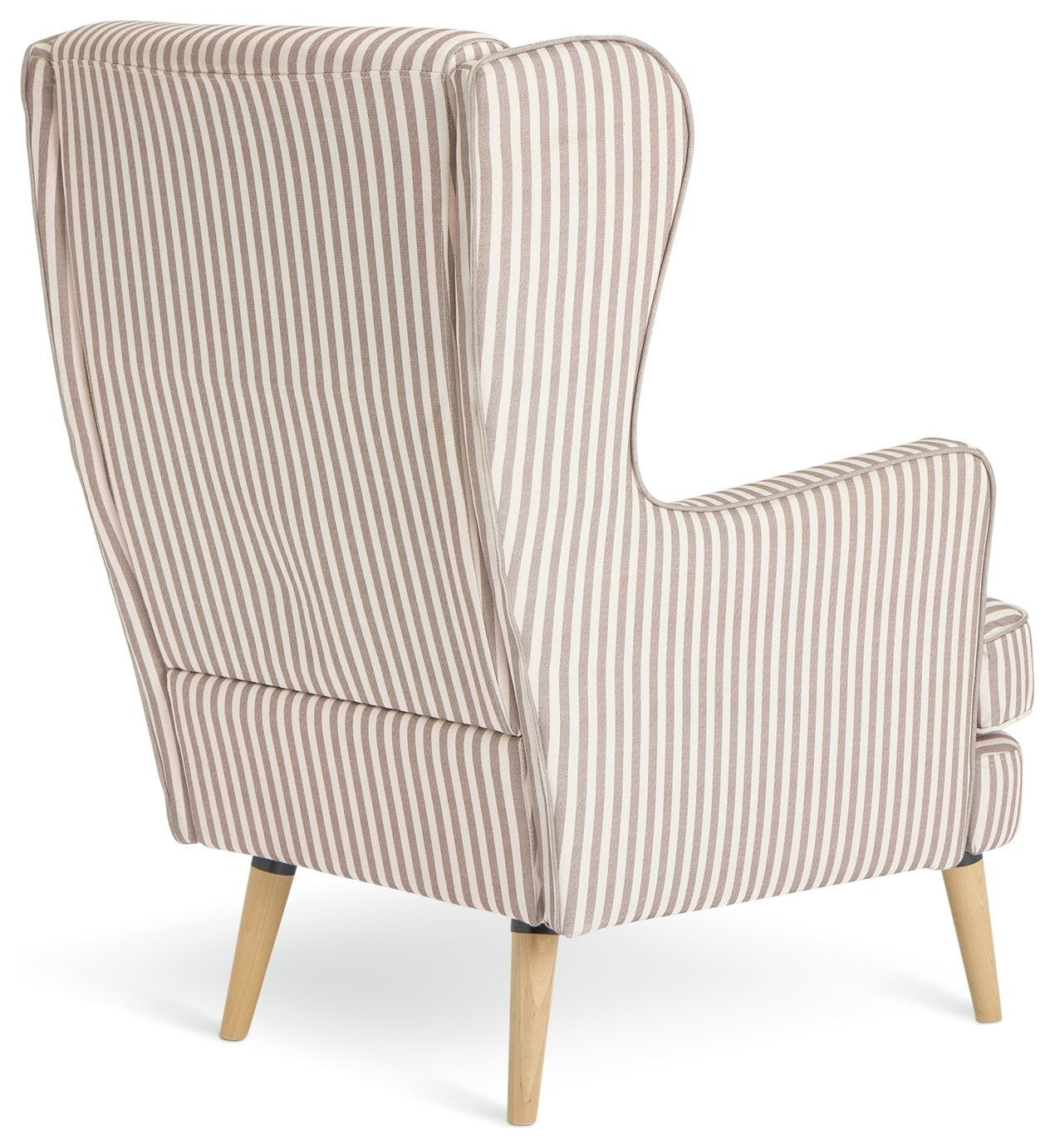 Callie Fabric Wingback Chair - Natural Stripe | Elegant Living Room Style