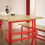 Ballon Metal 4-6 Seater Dining Table Red | Modern Kitchen Dining Furniture