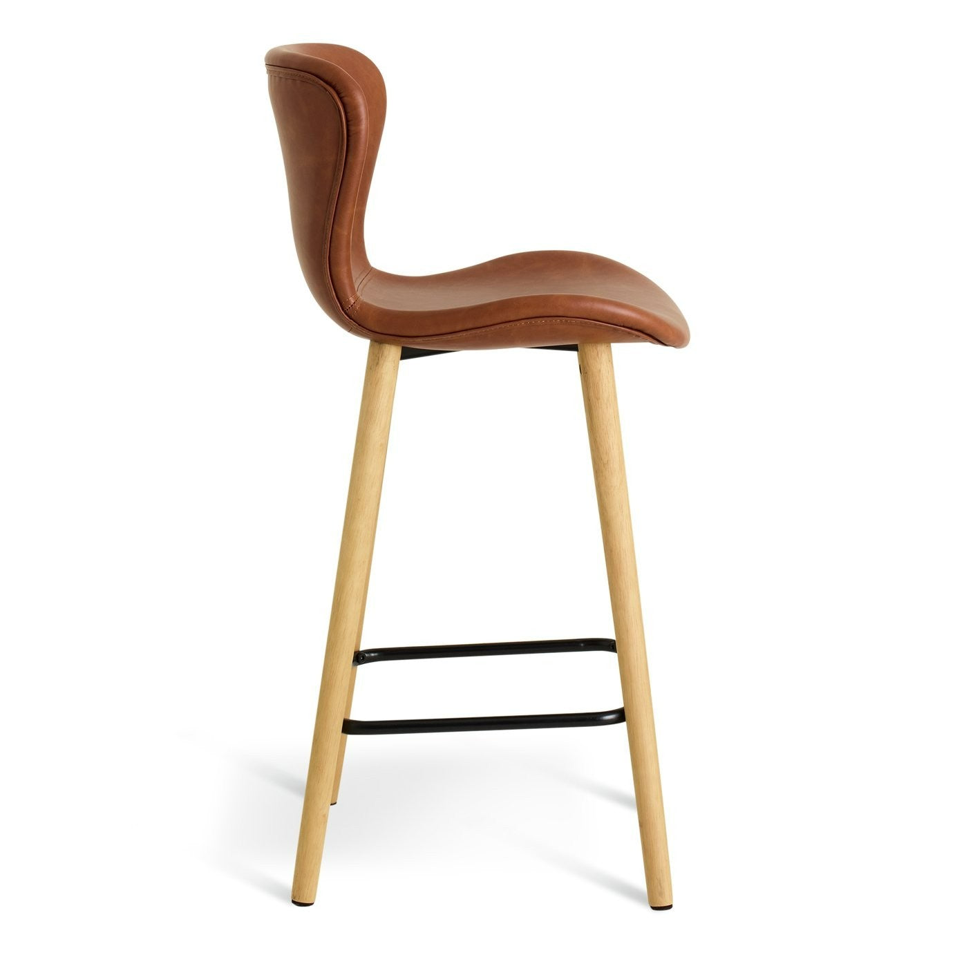 Etta Pair of Faux Leather Bar Stool - Brown | Kitchen Breakfast Chairs