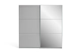 Holsted Mirror 200cm Sliding Wardrobe -Grey Gloss | High Shine Finish