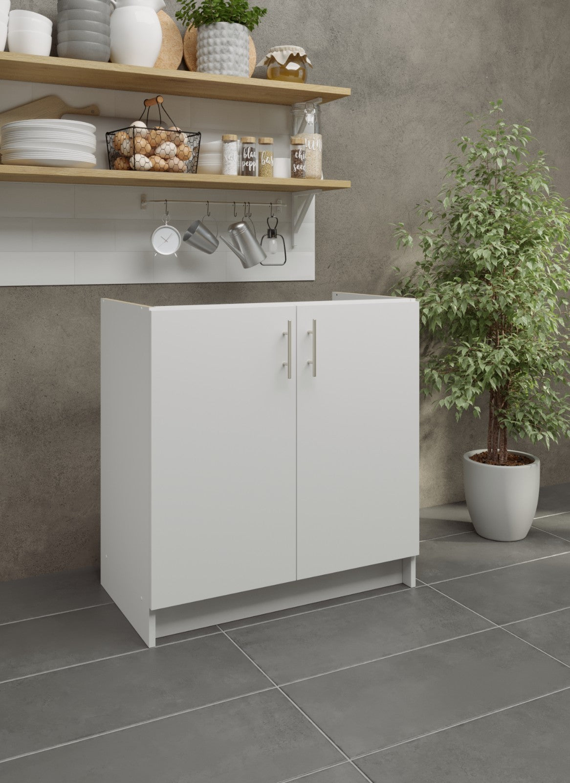 JD Greta Fixed Height Kitchen Sink Unit 800mm - White Matt (A-)