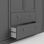 Tvilum Paris 4 Door 2 Drawer Wardrobe - Grey | Organized Living Environment
