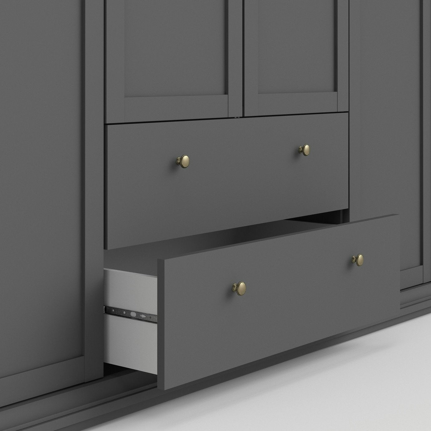 Tvilum Paris 4 Door 2 Drawer Wardrobe - Grey | Organized Living Environment