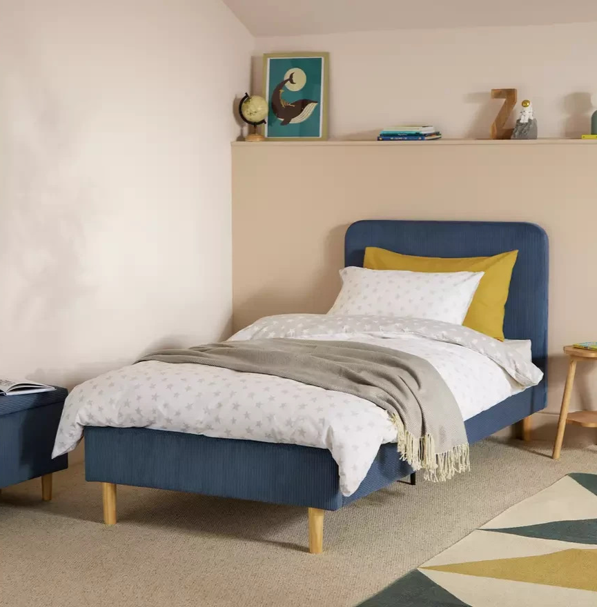 Home Kids Arden Single Upholstered Bed Frame Pink | Children's Bedroom Furniture