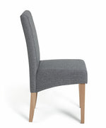 Pair of Midback Skirt Tweed Fabric Dining Chairs | Elegant Kitchen Accent