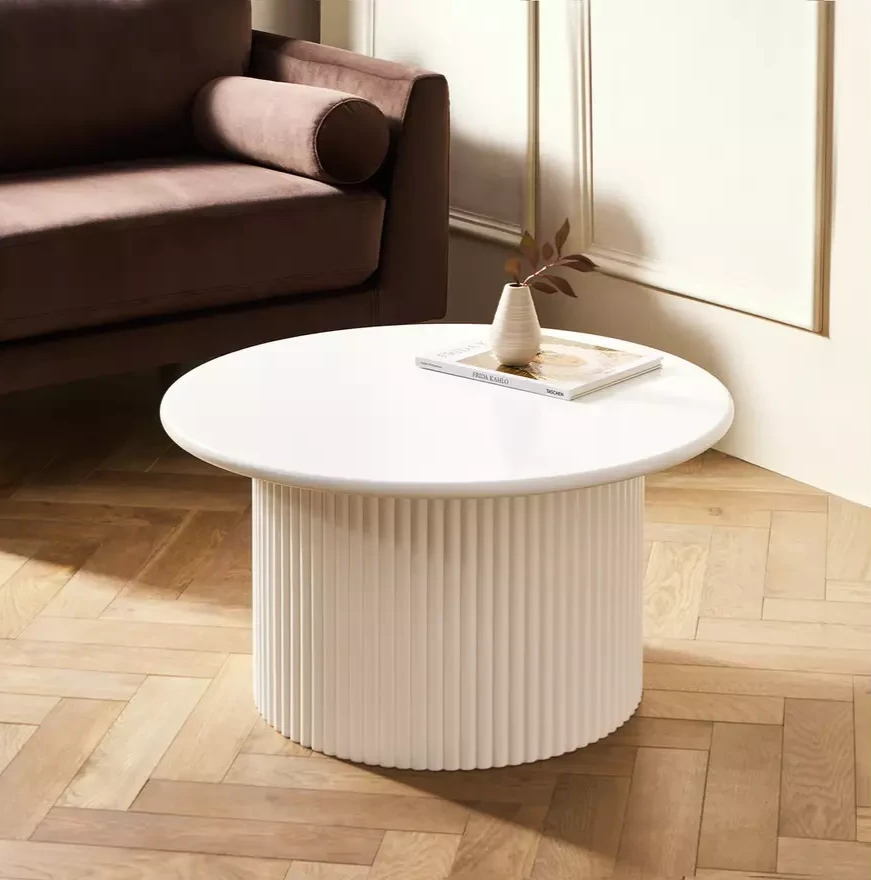 Luan Slatted Coffee Table White | Modern Living Room Centre Table