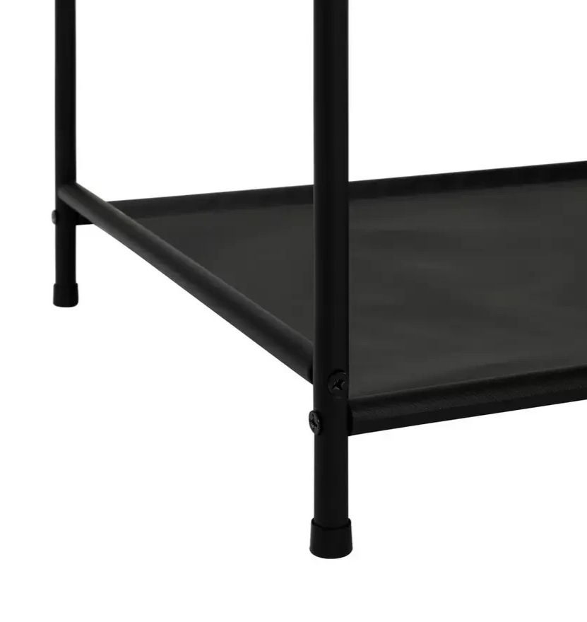 Home Spencer 2 Rail 4 Shelf Wardrobe Black | Open Clothes Storage Rail Furniture