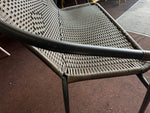 2 Seater Steel & Wicker Effect Garden Bench-Brown
