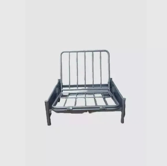 Single Metal Futton - Silver | Compact Futon Bed