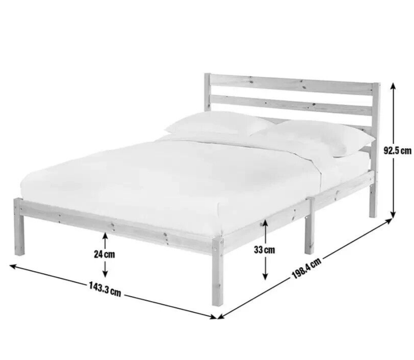 Kaycie Double Wooden Bed Frame - White ( B Grade 24071 -24077 )